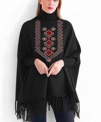 Winter Printed Fleece Poncho