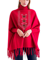 Winter Printed Fleece Poncho