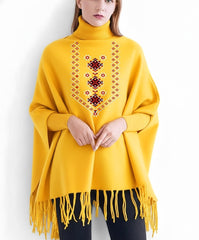 Winter Printed Fleece Poncho