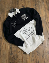 Contrast Panel Printed Sweatshirt