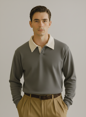 Men’s Old Money Collar Sweatshirt – Premium Streetwear