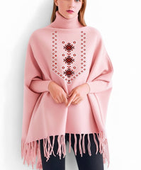 Winter Printed Fleece Poncho