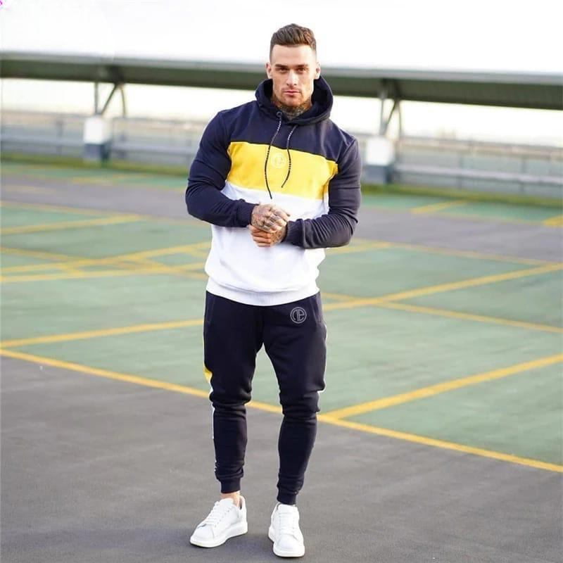 Men’s Contrast Panel Winter Fleece Co-Ord Set | Premium Tracksuit