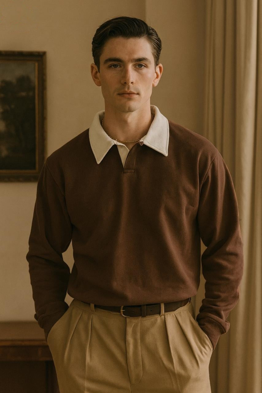 Old Money Collar Style Sweatshirt